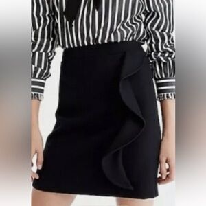 JCREW Black Ruffle Skirt